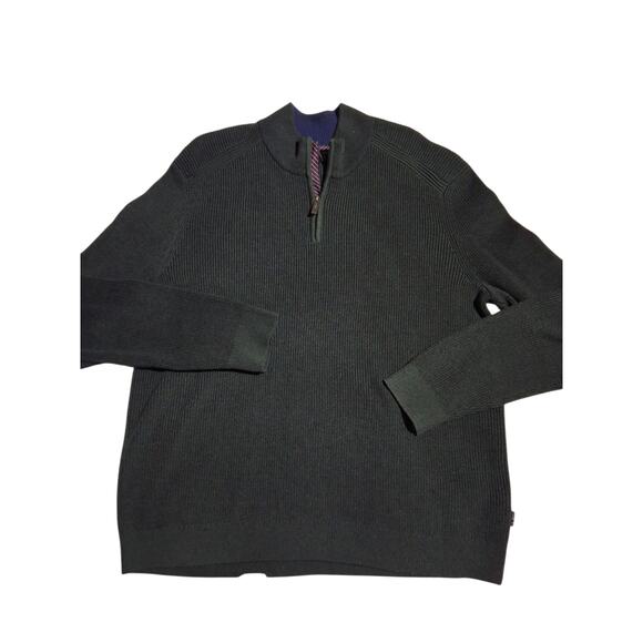 Ted Baker London Mens Size 7 US 3XL ¼ Zip Pullover Preppy Wool Career Sweater - Picture 2 of 14